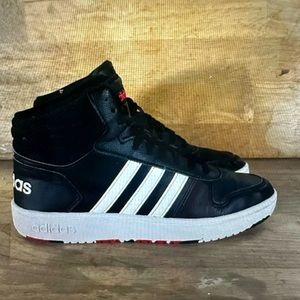Adidas Hoops 2.0 High Tops Mens Size 7 Shoes Sneakers Black White Lace Up H01063